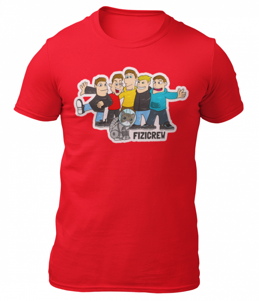 Tričko celé FIZIcrew - červená