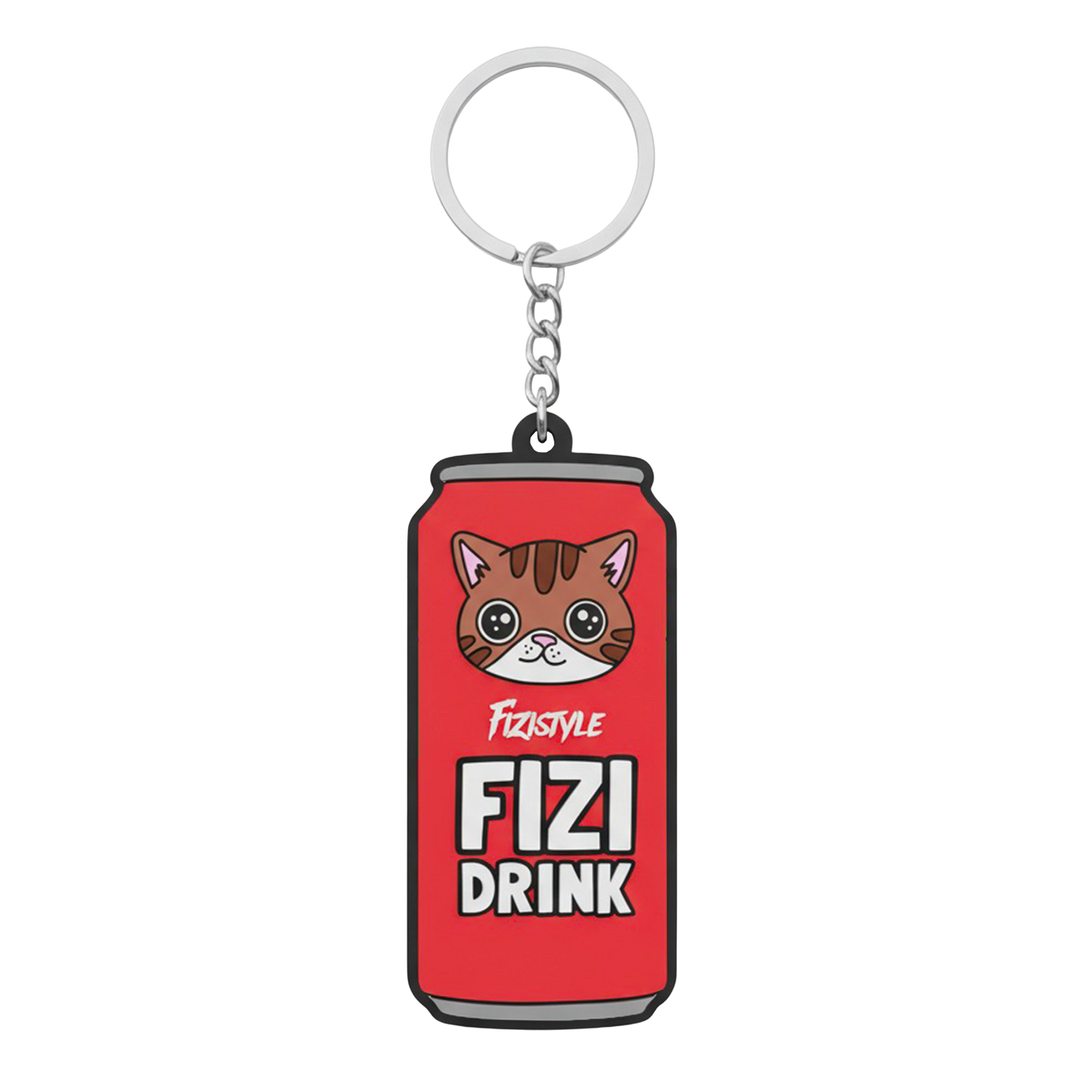 Přívěšek na klíče FIZI DRINK červený - gumový