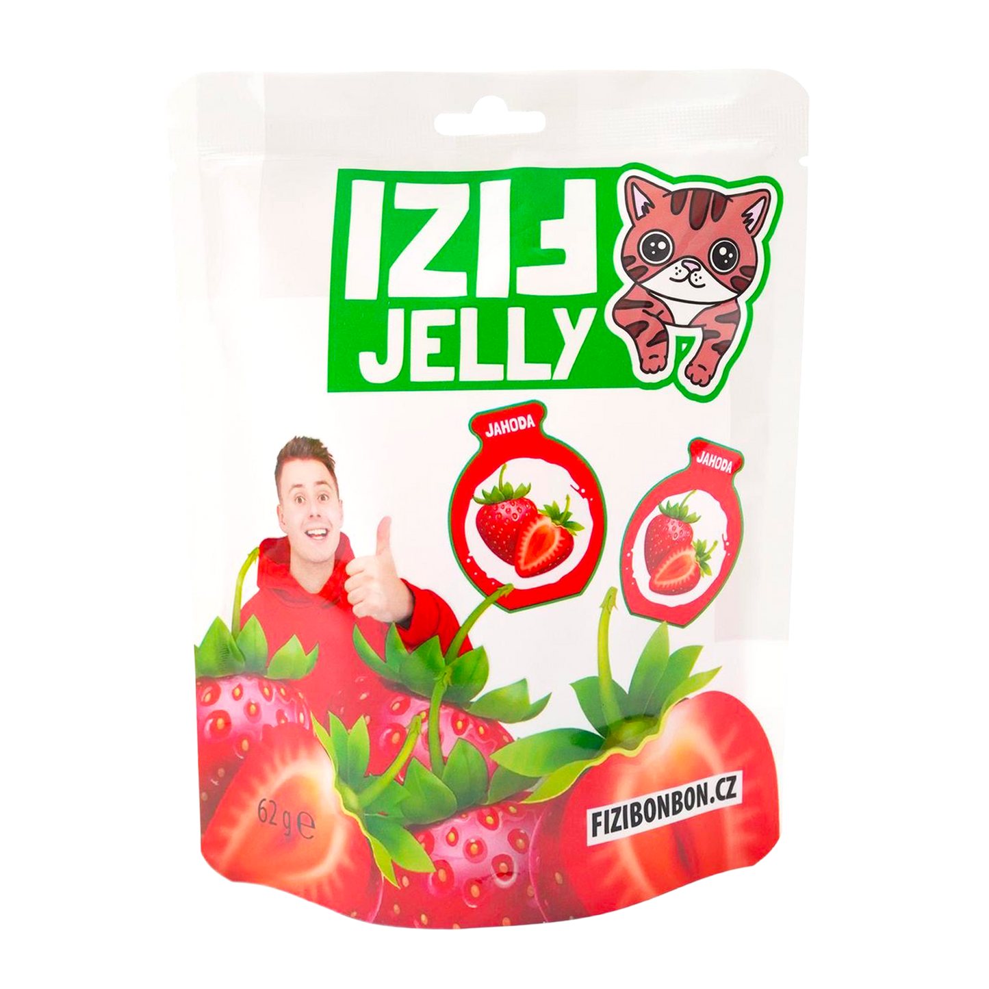 FIZIho JELLY ŽELÉ - Jahoda 62g 5 ks