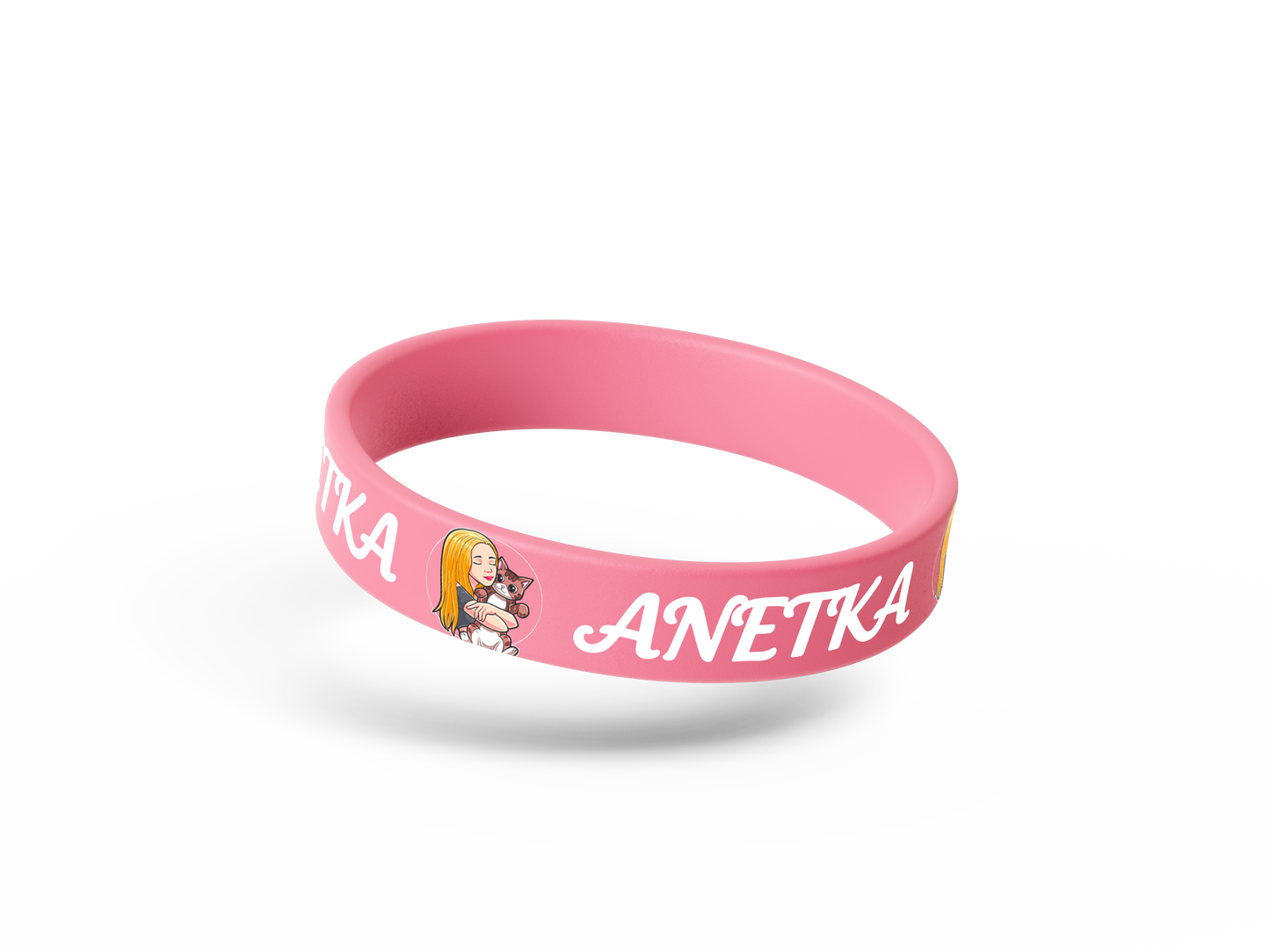 Gumový náramek ANETKA - růžový