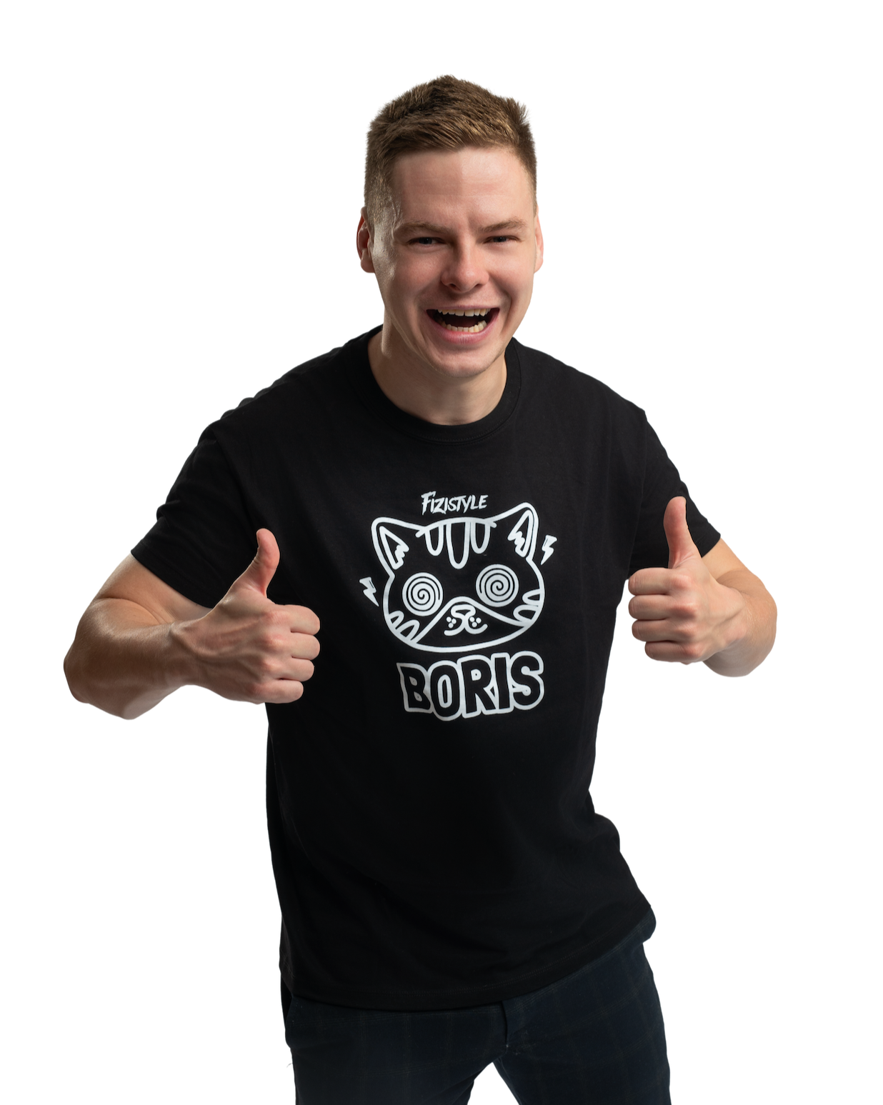 Tričko Svítící KOCOUREK BORIS - černé