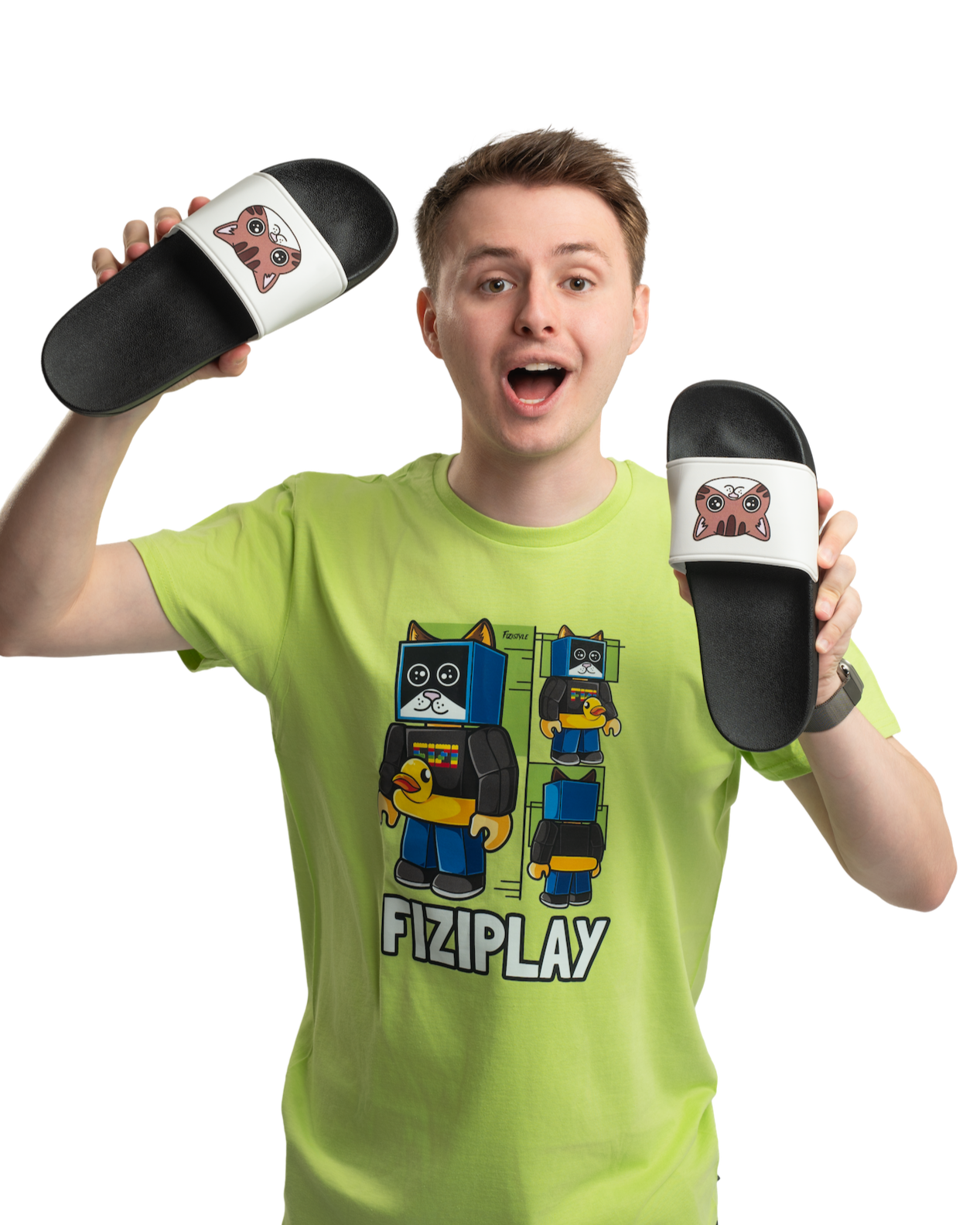 Pantofle KOCOUR BORIS - černá/bíla