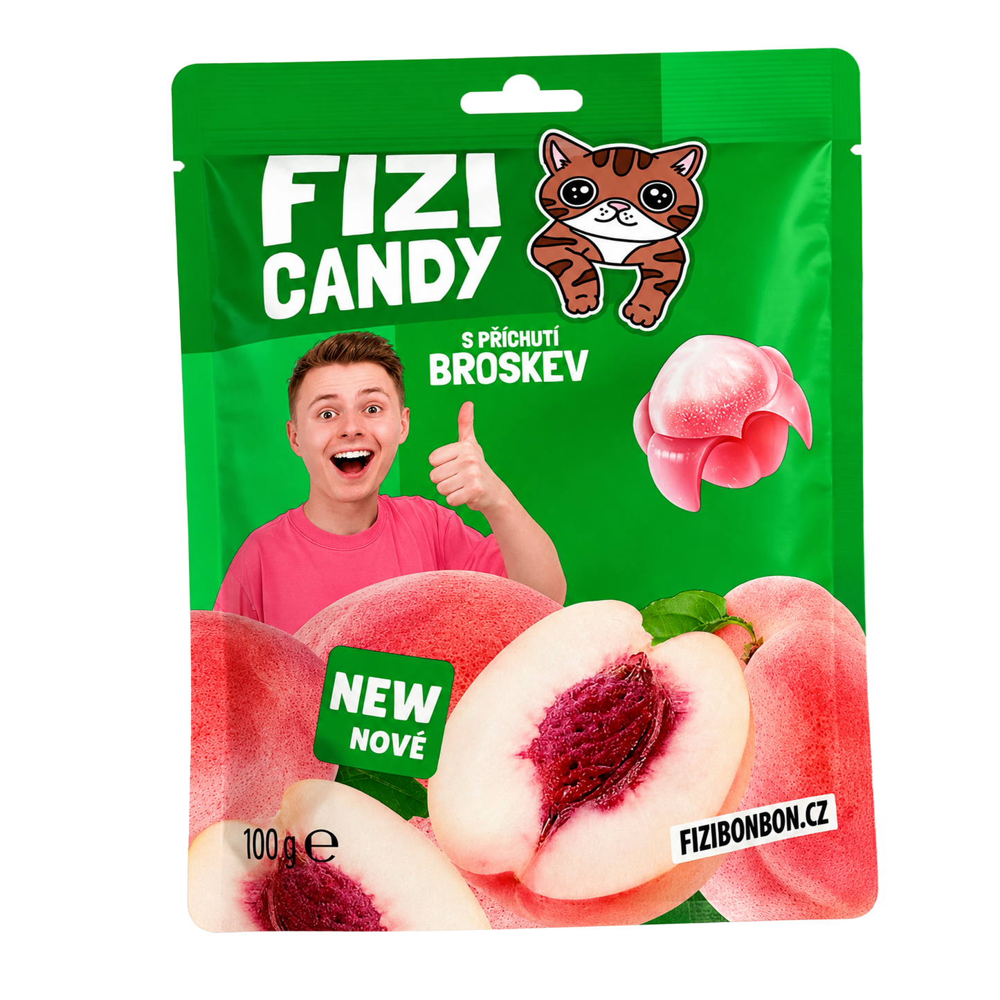 FIZIho CANDY BONBÓNY - Broskev 100g 5 ks
