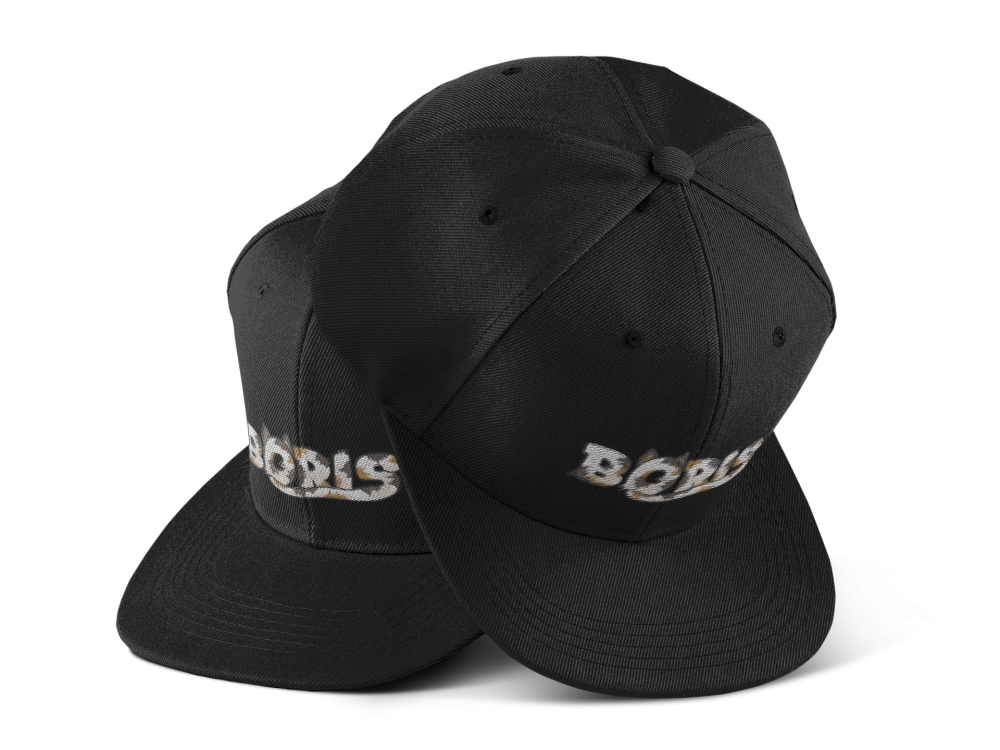 Snapback CHLUPATÝ BORIS s výšivkou - černý