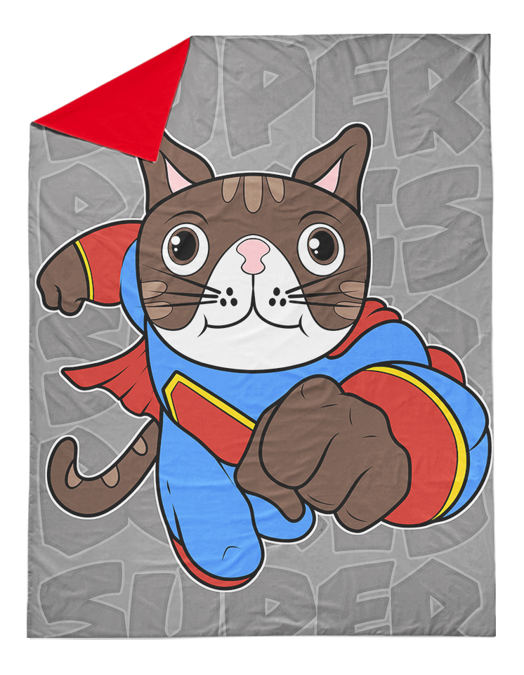 Povlečení 3D 140x200, 70x90cm kocourek Boris - Superhrdina
