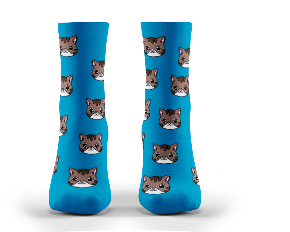 Ponožky Kocourek Boris - modrá