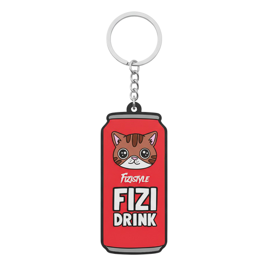 Přívěšek na klíče FIZI DRINK červený - gumový