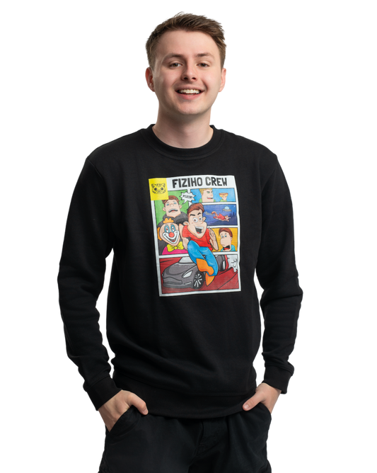 Mikina FIZIcrew KOMIKS - černá bez kapuce