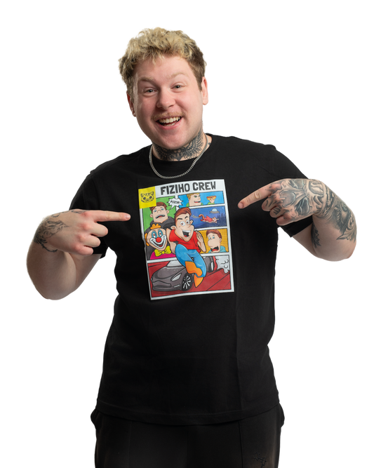 Tričko FIZIcrew KOMIKS - černá