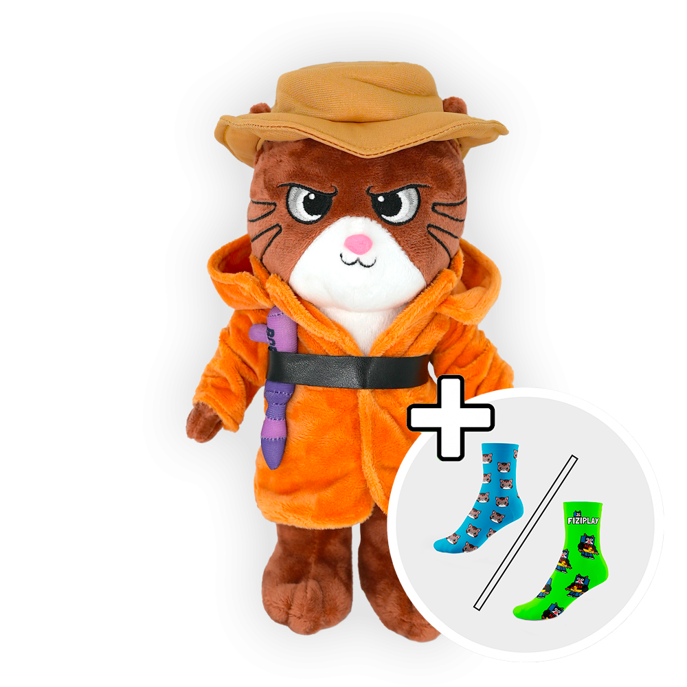 Plyšák Agent Kocourek Boris + Ponožky zdarma