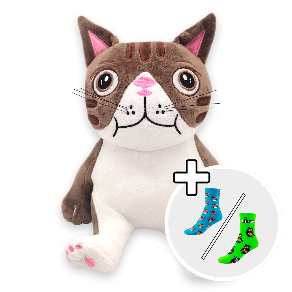 Plyšák Kocourek Boris + Ponožky zdarma
