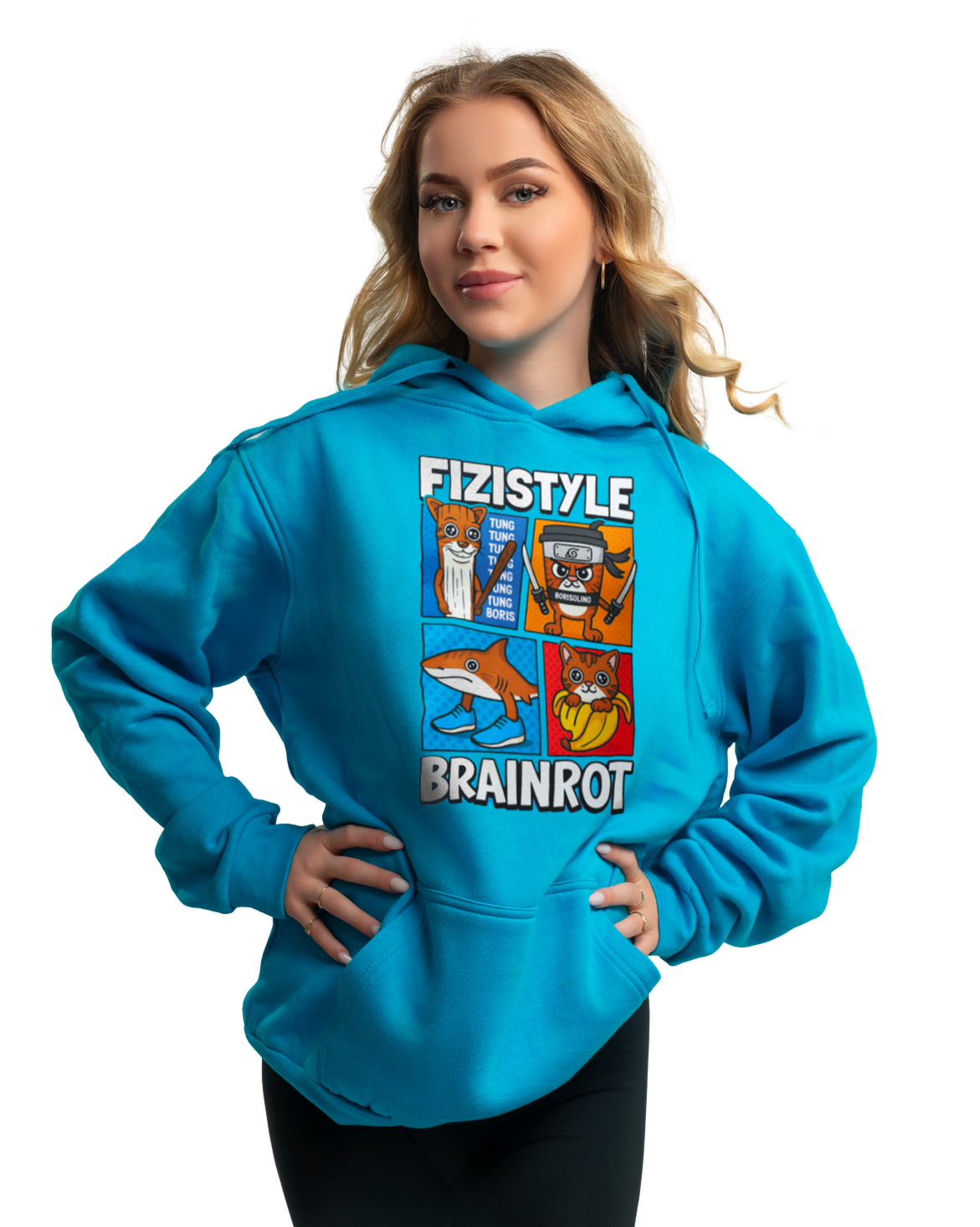 Limitovaná mikina FIZISTYLE BRAINROT - Modrá