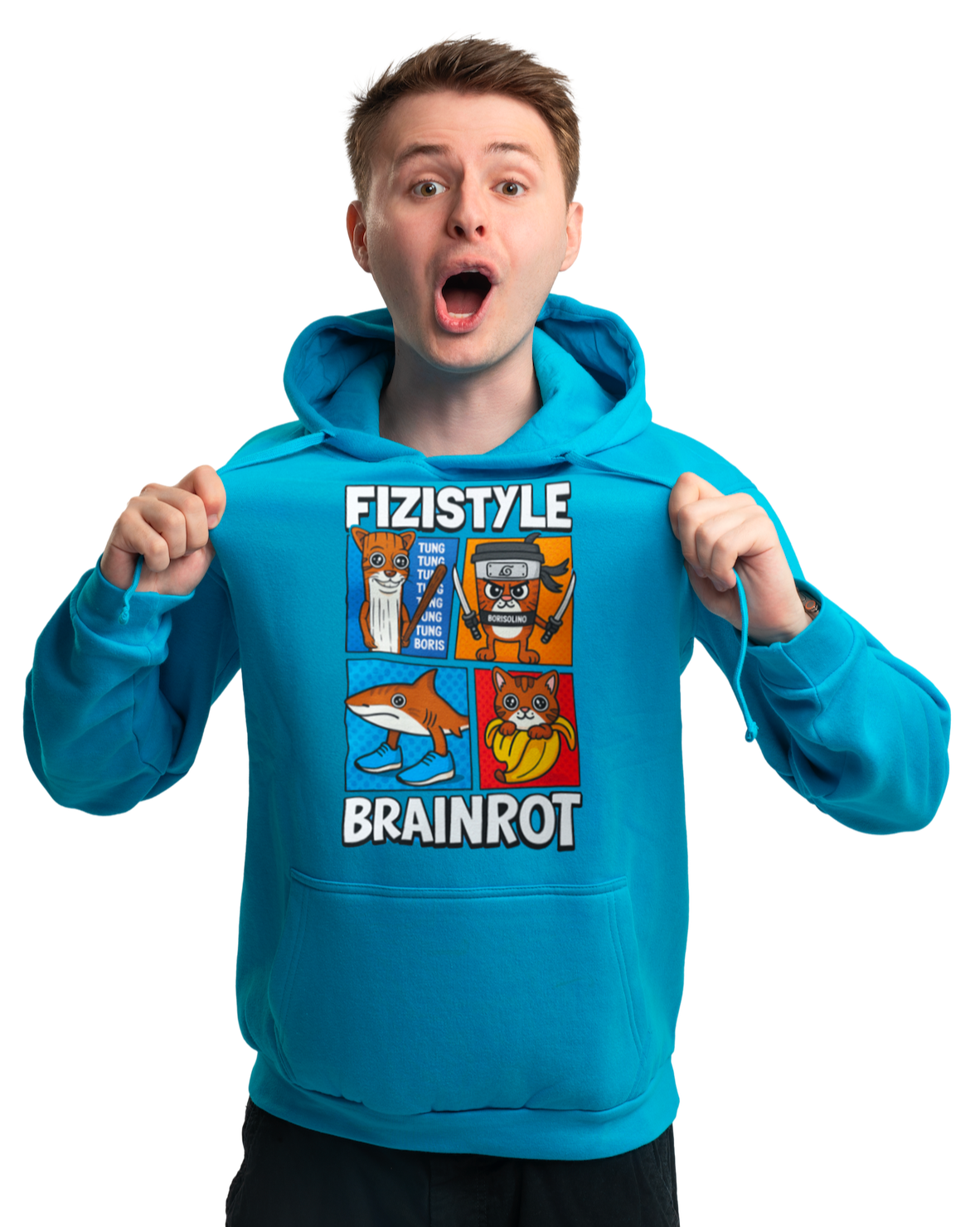 Limitovaná mikina FIZISTYLE BRAINROT - Modrá