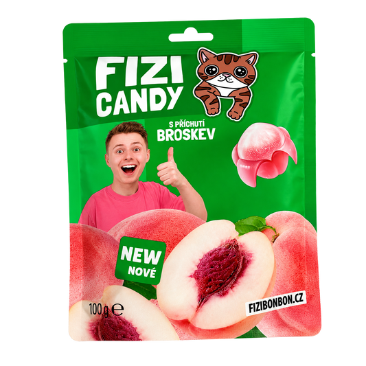 FIZIho CANDY BONBÓNY - Broskev 100g 5 ks