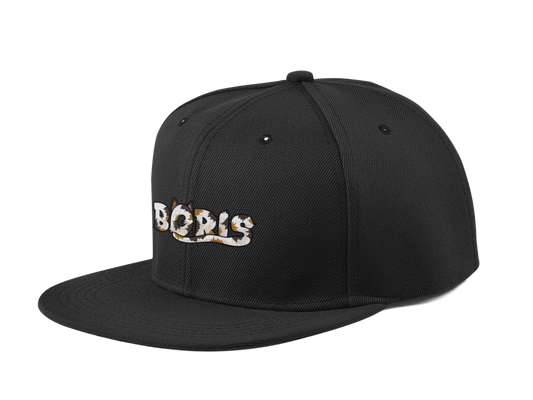 Snapback CHLUPATÝ BORIS s výšivkou - černý
