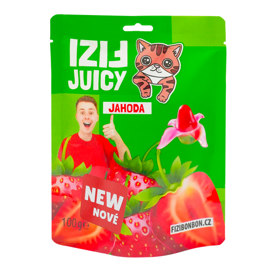 FIZIho JUICY BONBÓNY - Jahoda 100g 5 ks