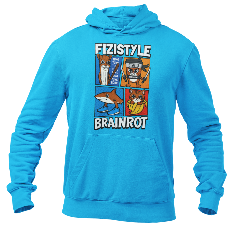 Limitovaná mikina FIZISTYLE BRAINROT - Modrá